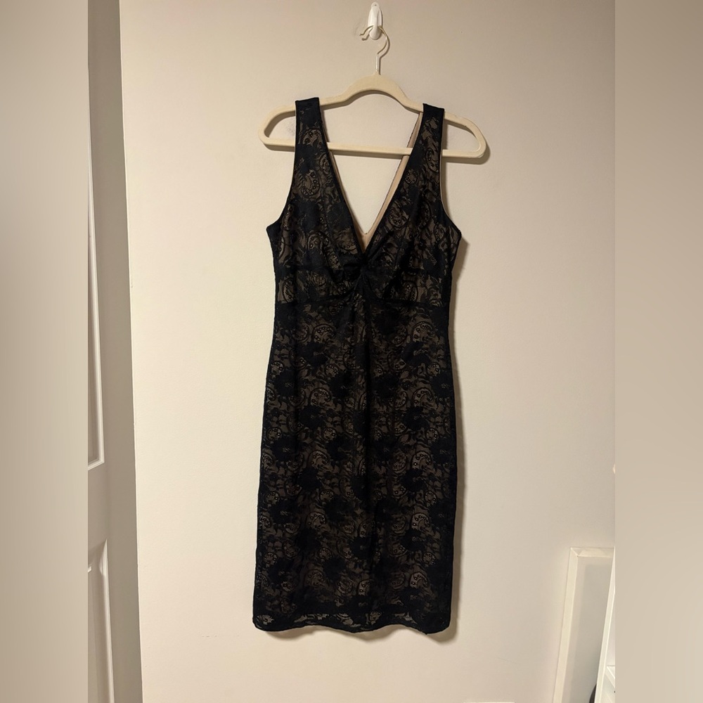 Laundry by Shelli Segal Black Lace Midi Dress 12